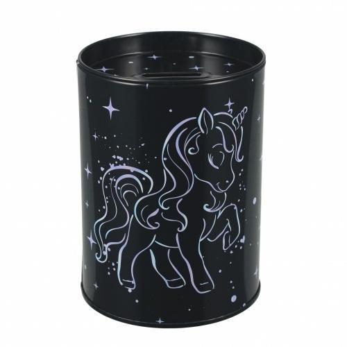 Skarbonka metalowa okrągła Unicorn holograf