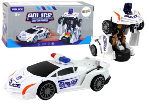 RADIOWÓZ-ROBOT BIAŁY 2W1 TRANSFORMACJA, LEANTOYS