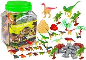 ZESTAW DINOZAURÓW W SŁOIKU, LEANTOYS