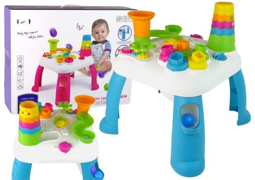 Interaktywny stolik edukacyjny niebieski, Leantoys