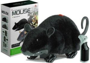 MYSZ R/C NA KÓŁKACH DUŻA CZARNA, LEANTOYS