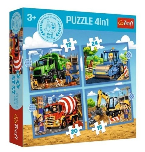 Puzzle 4w1 Pracowite popołudnie TREFL, Trefl