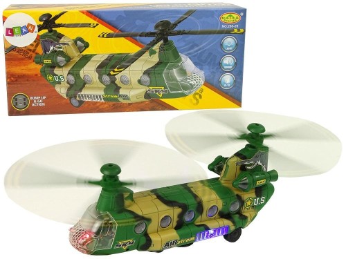 Helikopter wojskowy moro światło dźwięk, Leantoys
