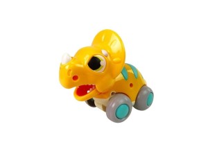DINOZAUR NA KÓŁKACH TRICERATOPS ŻÓŁTY, LEANTOYS
