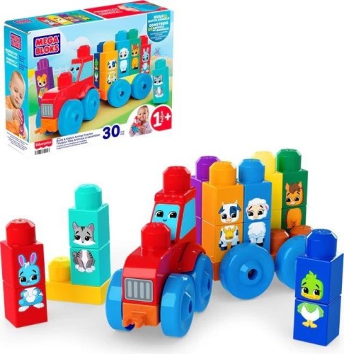 Mega Bloks Traktor ze zwierzątkami, Fisher- Price