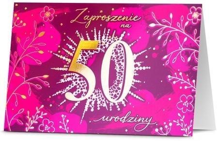 Zaproszenie Urodziny 50 lat (5szt)