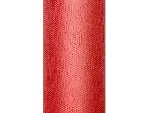 Tiul gładki czerwony 0,3x9m