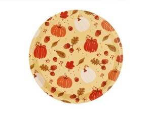 TALERZYKI PAPIEROWE DYNIE I ŻOŁĘDZIE 23CM 6SZT