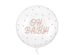 BALON BUBBLE OH BABY TRANSPARENTNY 60CM