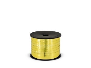 WSTĄŻKA PLASTIKOWA METALIZOWANA ZŁOTY 5MM/25M