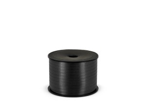 WSTĄŻKA PLASTIKOWA MATOWA CZARNA 5MM/90M