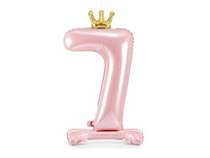 STOJĄCY BALON FOLIOWY 7 JASNY RÓŻ 84CM