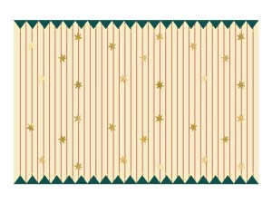 OBRUS PAPIEROWY PASY Z GWIAZDKAMI 180X120CM