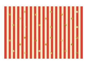 OBRUS PAPIEROWY PASY Z GWIAZDKAMI 180X120CM