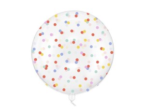 BALON BUBBLE KROPKI TRANSPARENTNY 60CM