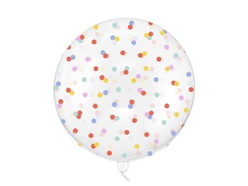 Balon Bubble Kropki transparentny 60cm
