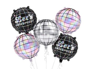 ZESTAW BALONÓW FOLIOWYCH KULE DISCO 35CM