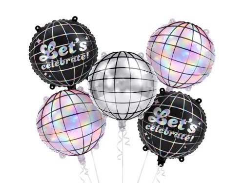 Zestaw balonów foliowych Kule Disco 35cm