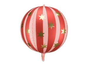 BALON FOLIOWY PIŁKA W GWIAZDKI 75CM CZERWONY