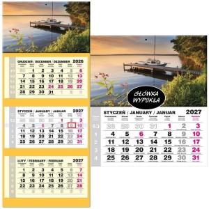 KALENDARZ 2027 TRÓJDZIELNY LUX WYPUKŁY KASZUBY